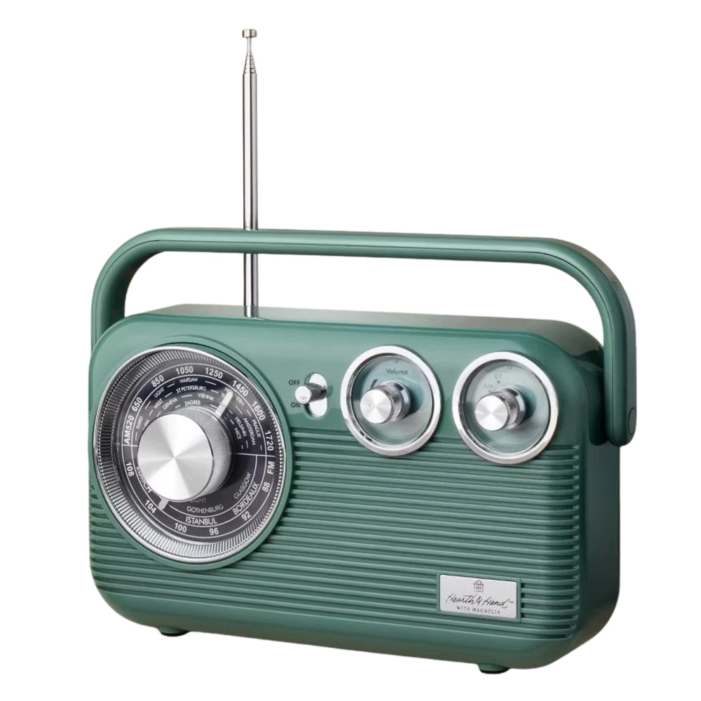 Retro Portable AM/FM Bluetooth Radio Green - Hearth & Hand with Magnolia NEW - Picture 4 of 5